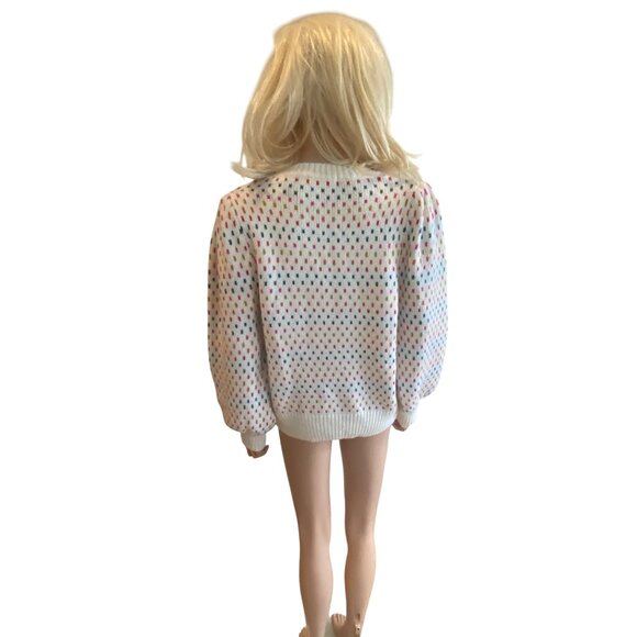 Marine Layer Rainbow Puff Sleeve Crewneck Sweater Large MSRP$178 - Picture 10 of 17